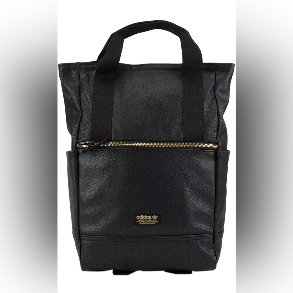 adidas Originals Unisex Tote III Premium Backpack, Black/Gold Lurex, ONE SIZE